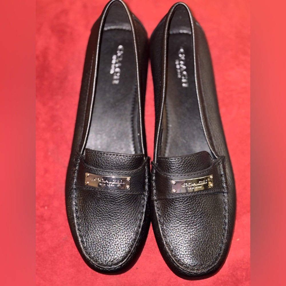 Coach Black Fredrica Leather Loafers for Women Size 7.5